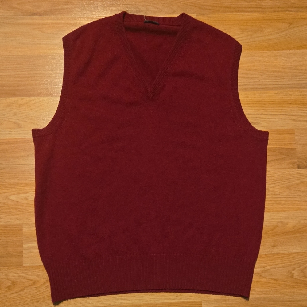 Brooks Brothers Deep Red V-Neck Sweater Vest